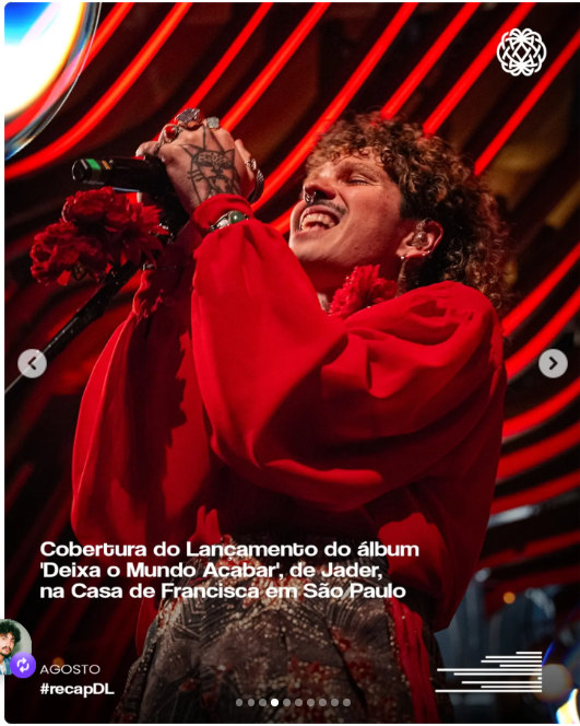 Jader performs the Deixa o Mundo Acabar album at Casa de Francisca